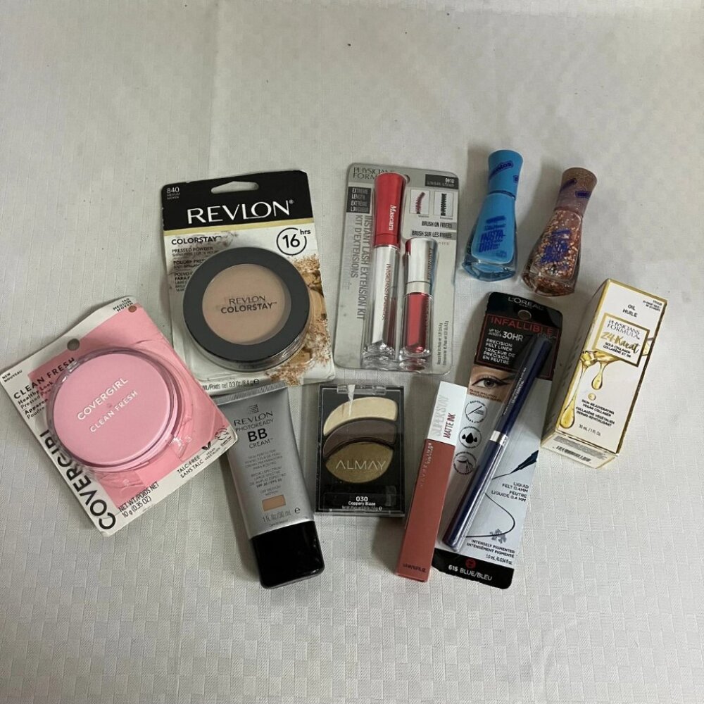 10-Piece Drugstore Makeup Set Revlon Maybelline L'Oréal Almay CoverGirl Kit